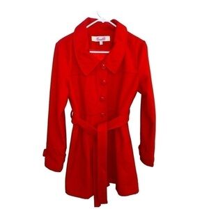 𝅺EMMELEE RED PEACOAT SIZE MEDIUM
